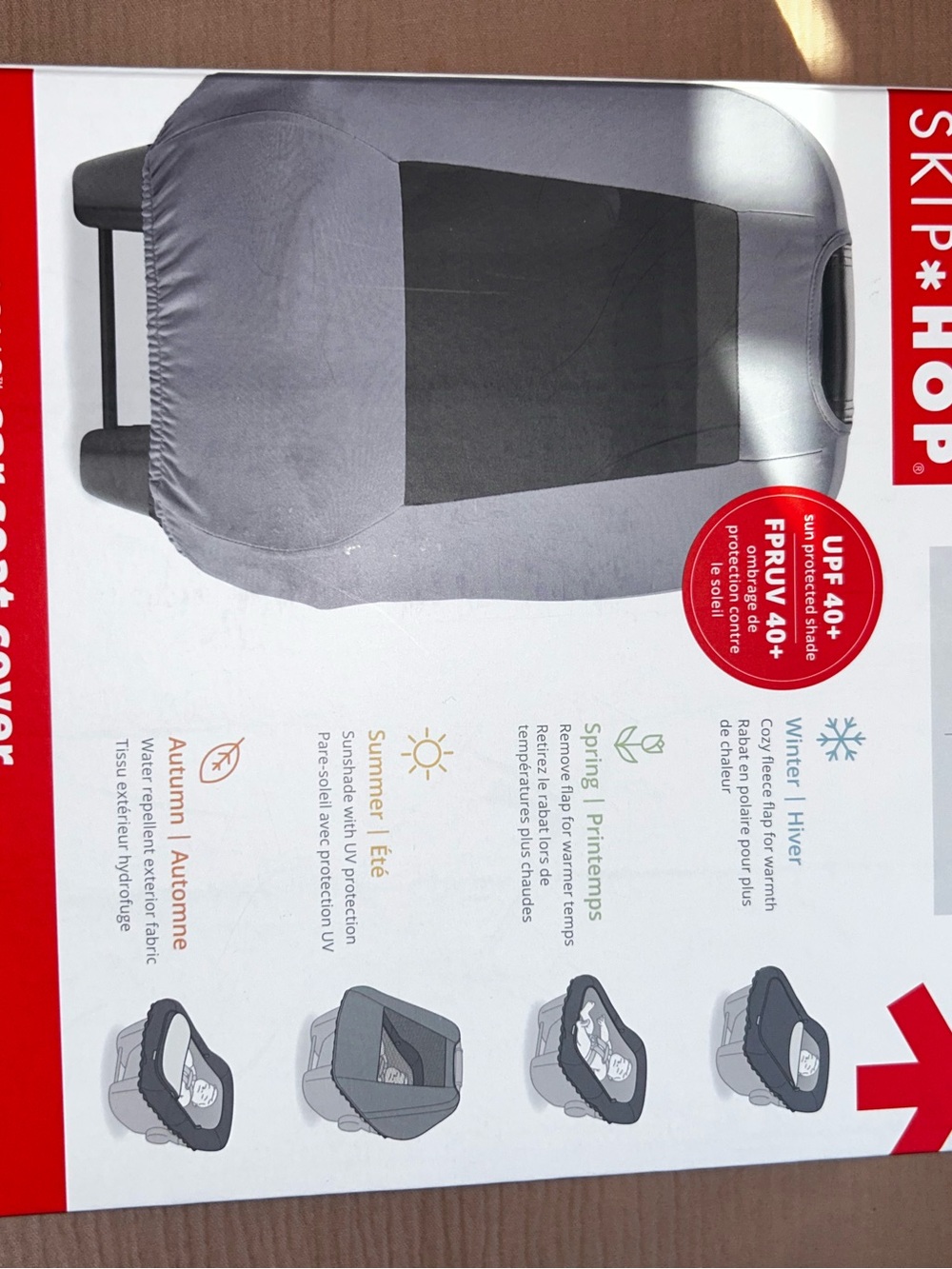 Skip Hop Gray & Black Infant Car Seat Cover